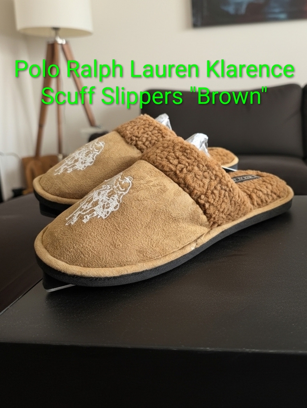 Polo Ralph Lauren Klarence Scuff Slippers "Brown" M9/10-W10.5/11.5 NWT